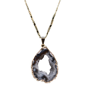 Necklace-gold chain-Agate Geode