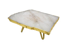 Load image into Gallery viewer, Pastel Blue-Gold Trim-Cake Stand-Amethyst-Agate