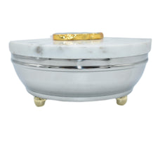 Load image into Gallery viewer, Steel-Marble Lid-Gold Trim