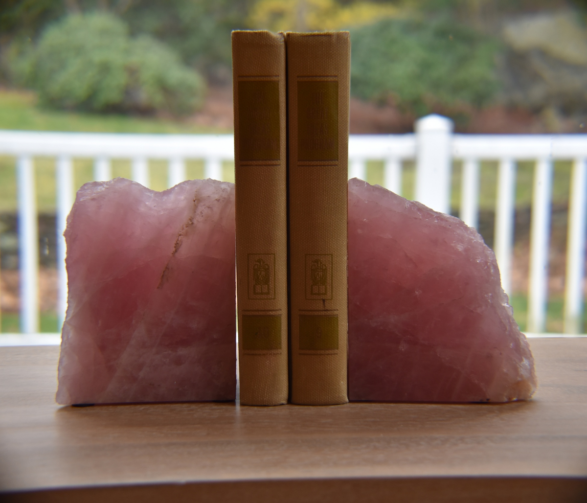 Rose Quartz Bookends Natural Stone Olympus Minerals