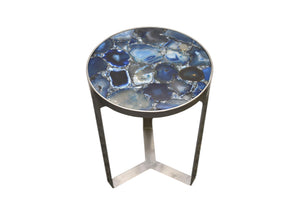 Silver Base-Silver-Agate-accent table