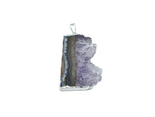 Load image into Gallery viewer, Pendant-Vertical-Gold Trim-Amethyst