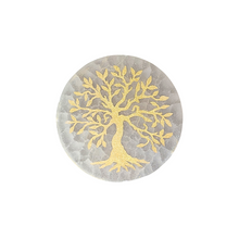 Load image into Gallery viewer, 10cm Gold Etched Tree Charging Plate