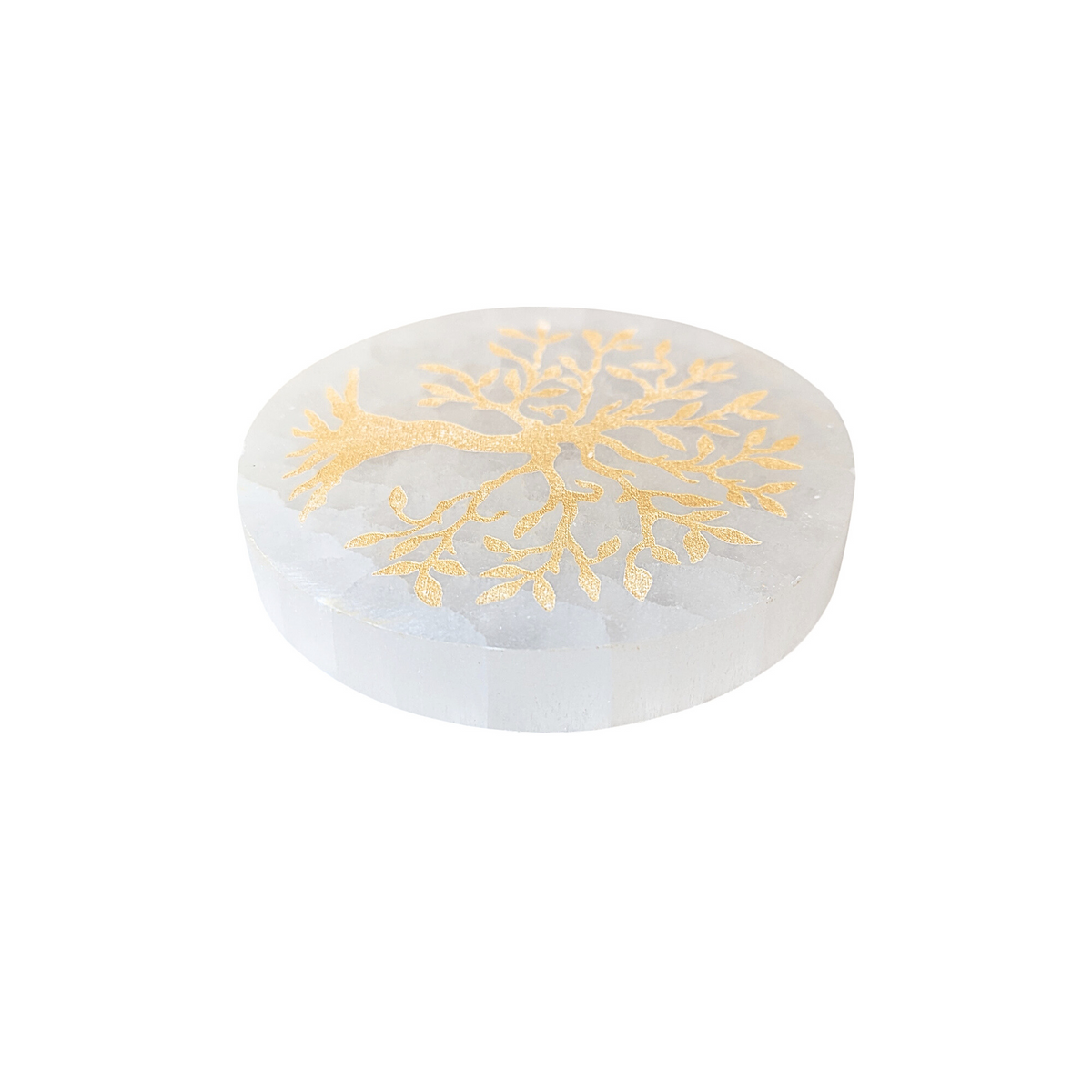 Gold Tree Plate 10cm Gold Etched Tree Charging Plate