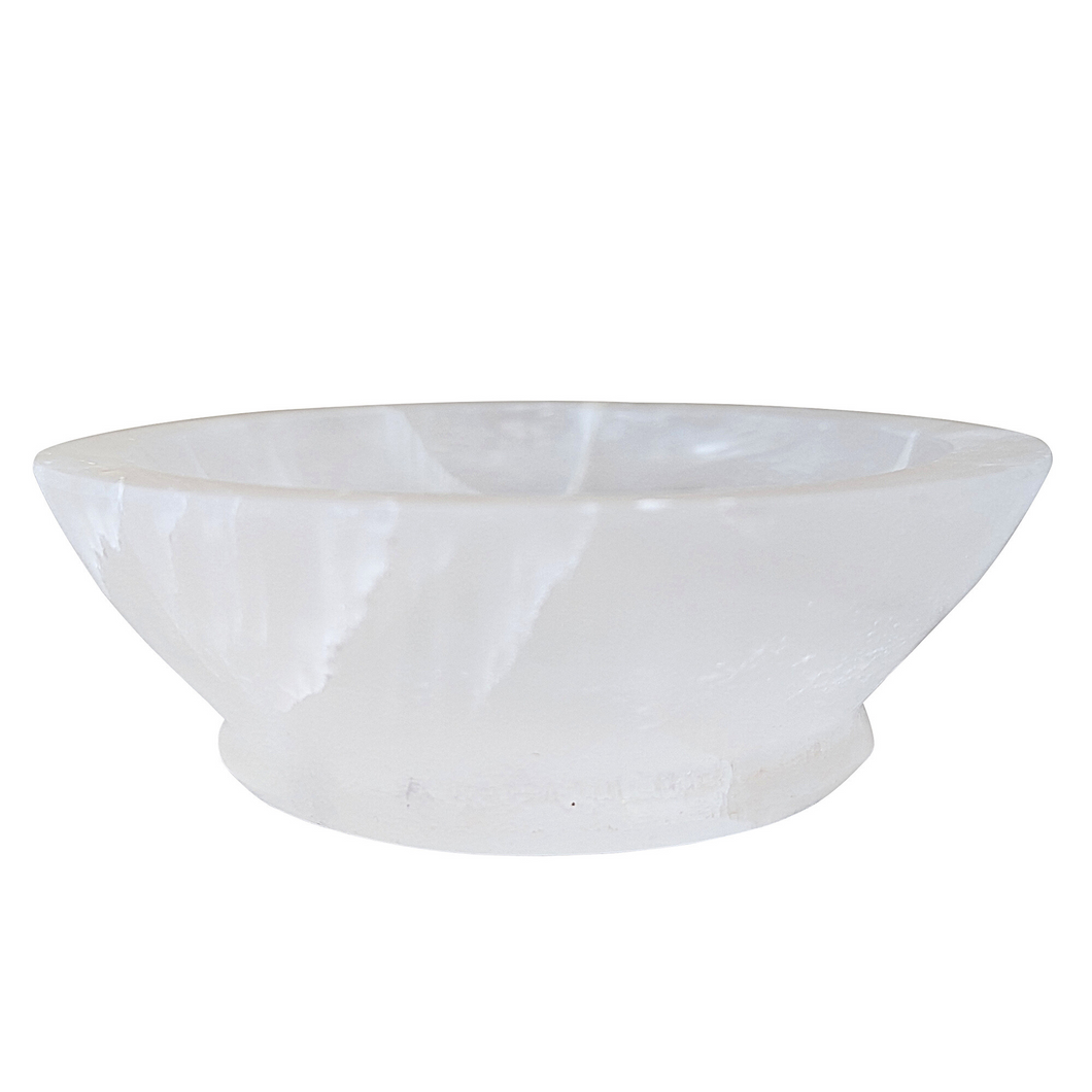 12cm Selenite Bowl w/Foot