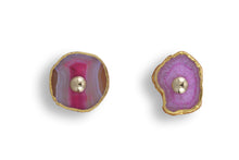 Load image into Gallery viewer, Agate Slice Knobs in Gold Trim