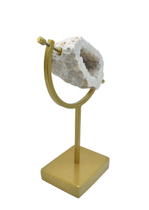 Natural Agate in Gold Caliper Stand