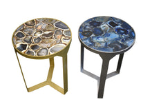 Load image into Gallery viewer, Table-Silver Base-Pastel Blue