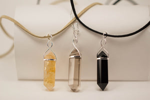 Rose Quartz-Quartz-Gold Trim-Black Obsidian-Amethyst