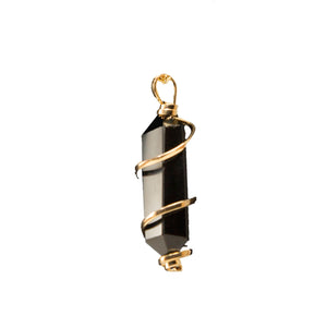 Rose Quartz-Pendants-Gold Trim