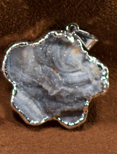 Silver Trim-Pendant-Agate