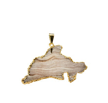 Load image into Gallery viewer, Leaves-Gold Trim-Agate