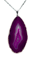 Load image into Gallery viewer, Agate-Silver Trim-Pink