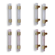 Load image into Gallery viewer, 6&quot; Gemstone Cabinet Bars with Gold Accent