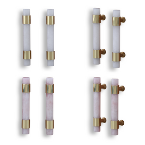 6" Gemstone Cabinet Bars with Gold Accent
