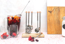 Load image into Gallery viewer, Wood and Stainless Steel Bar Set