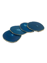 Load image into Gallery viewer, Natural-Black-Blue-Agate-Coasters