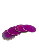 Load image into Gallery viewer, Agate-Coasters- Gold Trim 
