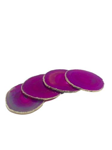Agate-Coasters- Gold Trim 
