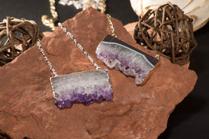 necklace-gold chain-Amethyst