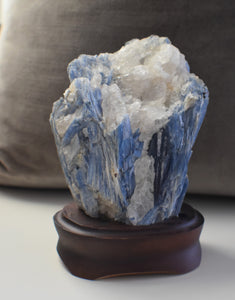 Kyanite on Wood Base