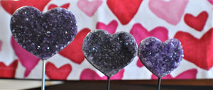 Amethyst Heart on Black Wire