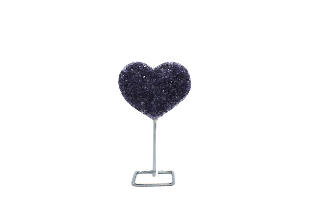 Amethyst Heart on Silver Wire