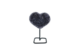 Amethyst Heart on Black Wire