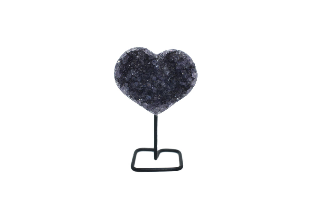 Amethyst Heart on Black Wire