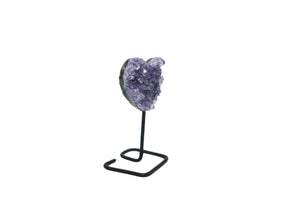 Amethyst Heart on Black Wire