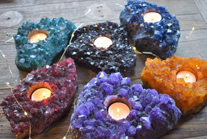 Dyed-votive-Dyed Amethyst-Candle Holder
