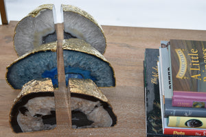 Bookends-Electroplating-Gold Trim-Agate
