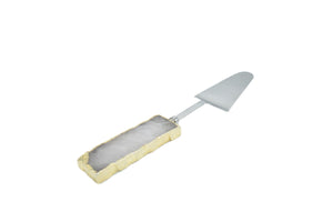 Gold Trim-Cake server-Black Quartz
