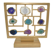 Load image into Gallery viewer, Wholesale Table Stand Gold Trim Agate