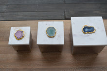 Load image into Gallery viewer, Hamered-Hammered Steel Box-Gold Trim