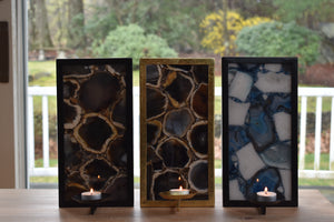 Pastel Grey-Pastel Blue-candle holder