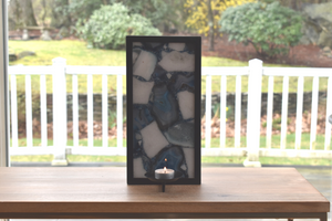 Pastel Blue-candle holder-Agate