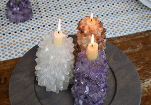 Taper Points-Quartz-Citrine-Candle Holder-Amethyst