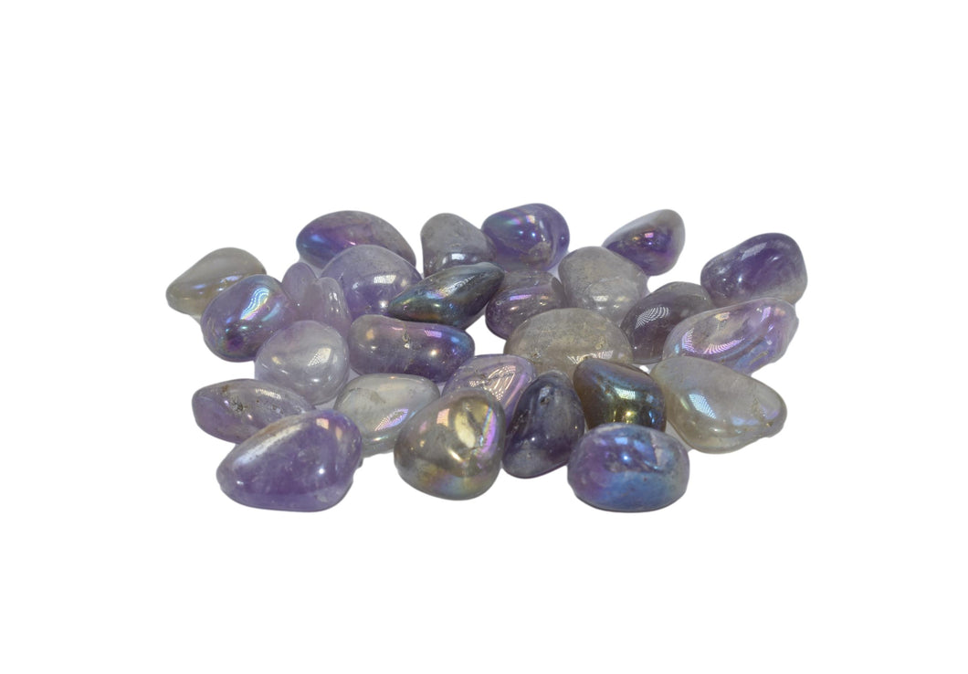 Iridescent Coated Amethyst Tumble Stone