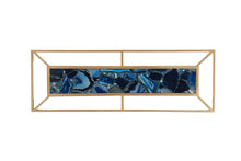Load image into Gallery viewer, Blue Agate with Gold Frame Wall DÃ©cor