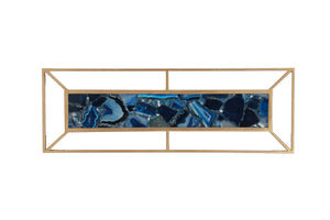 Blue Agate with Gold Frame Wall DÃ©cor