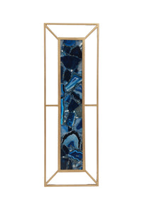 Blue Agate with Gold Frame Wall DÃ©cor