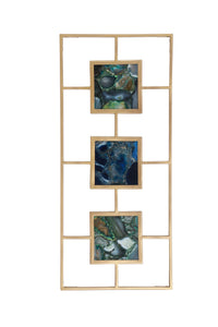 Multi Agate with Gold Frame Wall DÃ©cor