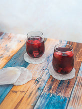 Load image into Gallery viewer, Rose Quartz Coasters with Natural Trim, Set of 4
