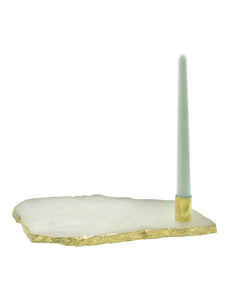 Plate-Gold Trim-Candle Holder